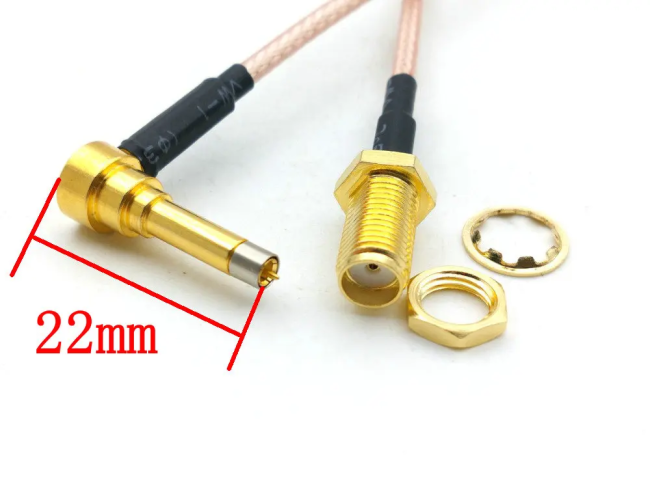 Комплект пигтейлов SMA-female - MS156 (коннектор 22мм), кабель RG316, 50 Ом, 15 см, 2 шт