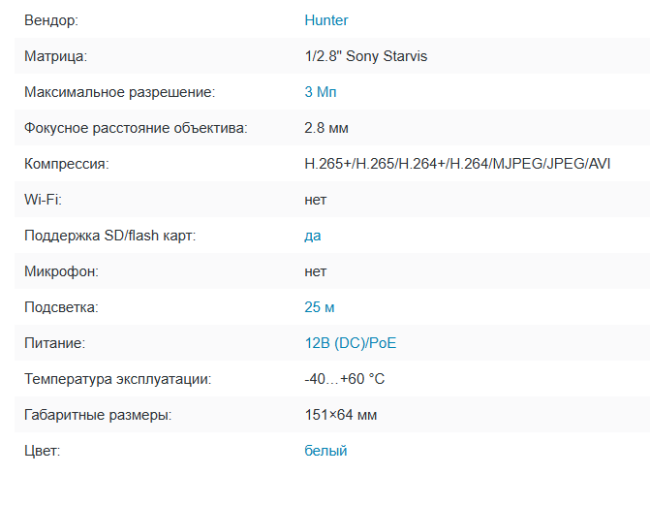 HN-B07IRPSe (2.8) IP видеокамера 3Mp Hunter
