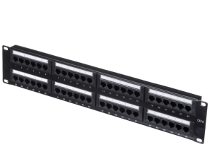 Патч-панель UTP, 19", 48 портов RJ45, cat.6, 2U, Krone Type