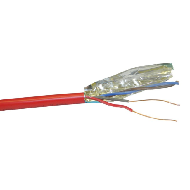 Кабель сигнальный, экранированный, КПСЭнг(А)-FRLS, 2x2x0.2мм2 (0.5мм), красный, Netko, 200 метров