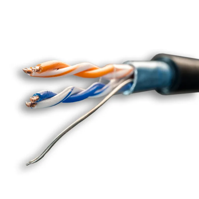 Кабель витая пара FTP 2 пары, медный, cat.5e, для уличного использования, 280 метров Кабель витая пара FTP 2 пары, медный, cat.5e, для уличного использования, 280 метров