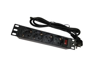 Блок розеток 10', 16А, 4 розетки, шнур 1,5 метра, черный