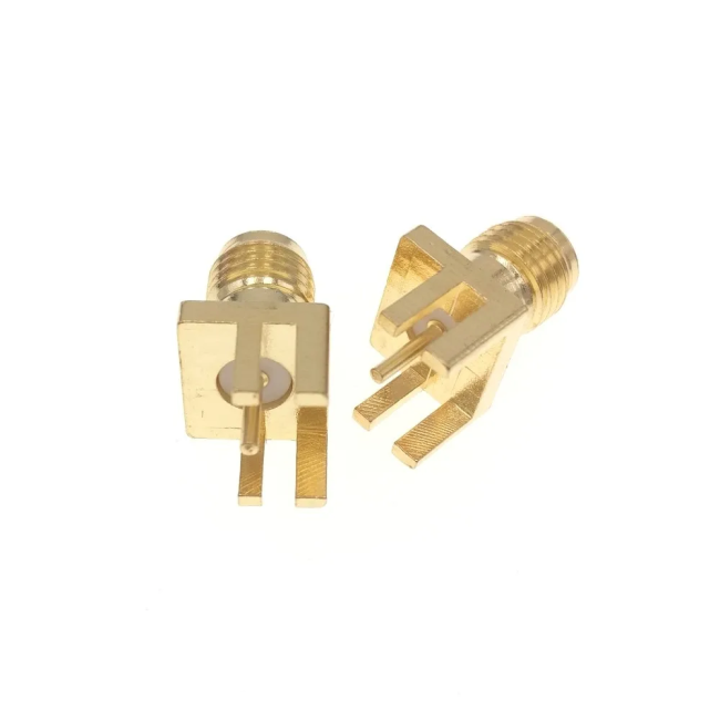 Разъем SМА-female на плату толщиной 1,5-1,7 мм, под пайку, 1 шт.