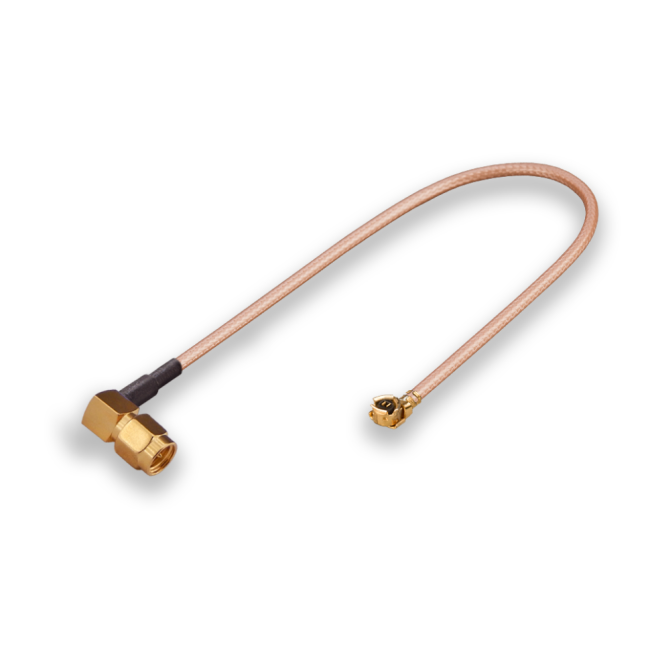 Комплект пигтейлов SMA-male - U.FL (IPEX), угловой, кабель RG178, 50 Ом, 15 см, 2 шт