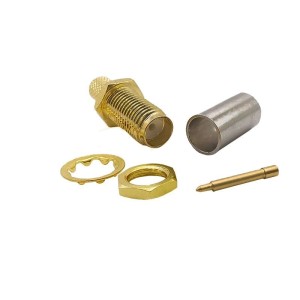 Разъем RP-SMA-female под кабель 5D-FB (LMR-300, LMR-240, RG-8X), 50 Ом, обжимной под пайку, 1 шт.