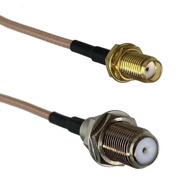 Комплект пигтейлов F-female - SMA-female, кабель RG316, 50 Ом, 15 см, 2 шт