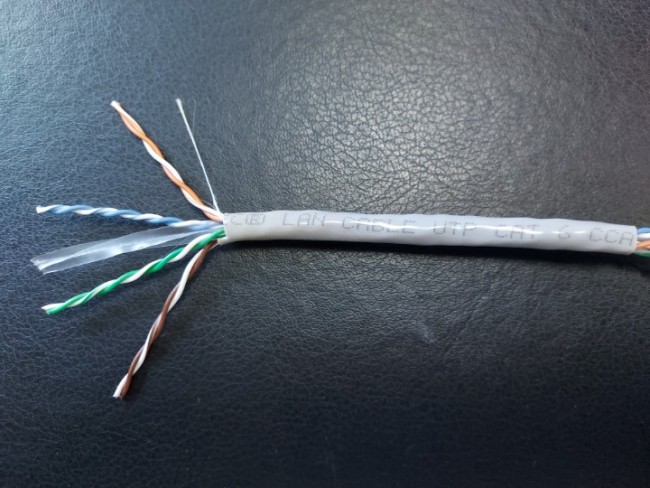 Кабель витая пара UTP, cat.6 AWG23, 4 пары, омедненный, внутренний, 5 метров