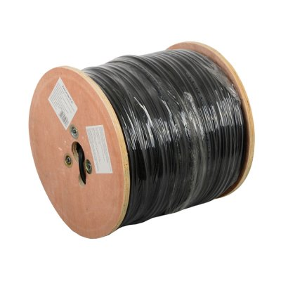 Кабель витая пара UTP с тросом, 4 пары, cat.5е, моножила, медный, уличный с тросом, коннекторами и колпачками в комплекте, 15 метров