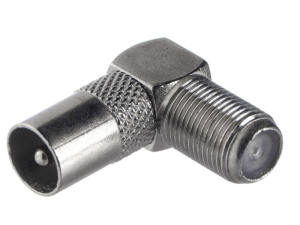 Угловой переходник F-female на TV-male (папа), Netko, 5 шт.