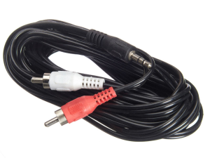 Шнур аудио-видео 2RCA-3.5мм стере, литой, Netko, 5 метров