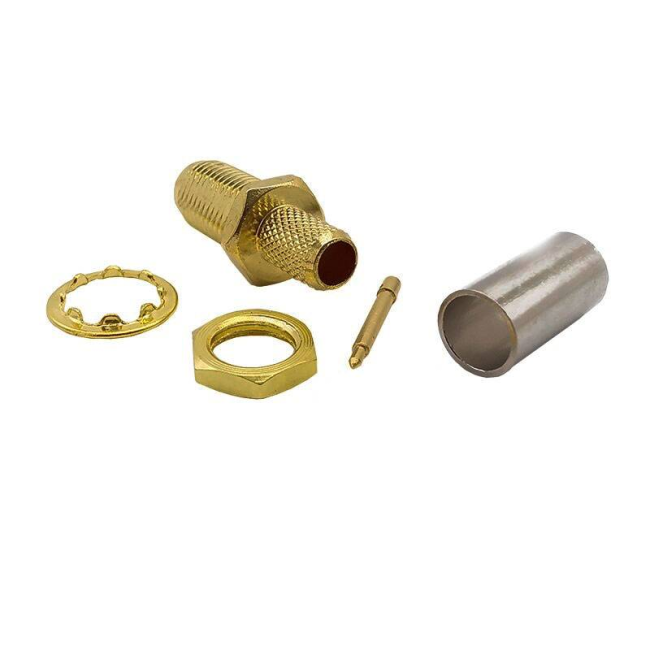 Разъем RP-SMA-female под кабель 5D-FB (LMR-300, LMR-240, RG-8X), 50 Ом, обжимной под пайку, 4 шт.