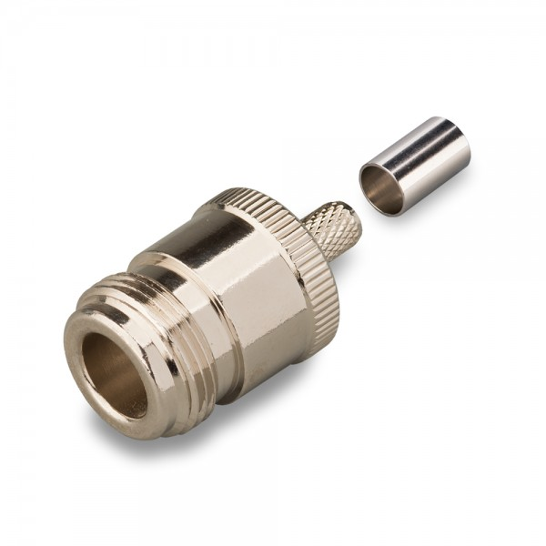 Разъем N-female под кабель RG58 (N-F111F), обжимной под пайку, 1 шт.