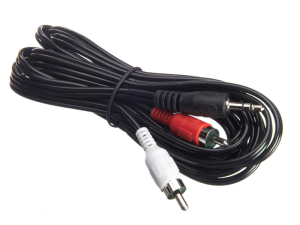 Шнур аудио-видео 2RCA-3.5мм стерео, литой, Netko, 3 метра