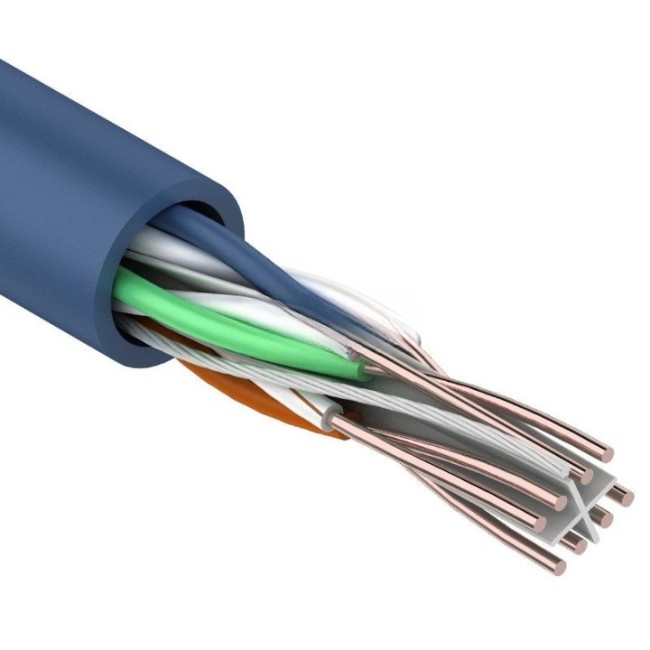 Кабель витая пара UTP, cat.6 23AWG, 4 пары, медный проводник, уличный, Eletec, 5 метров