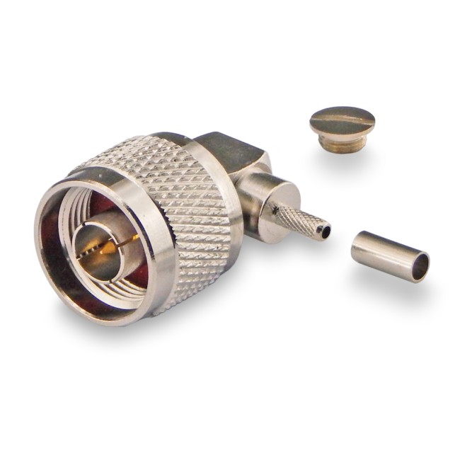 Угловой разъем N-male под кабель RG174, RG178, RG316, 50 Ом, обжимной под пайку, 20 шт.