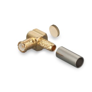 Угловой разъем MCX-male под кабель RG58 (RG-58), 50 Ом, обжимной под пайку, 4 шт.