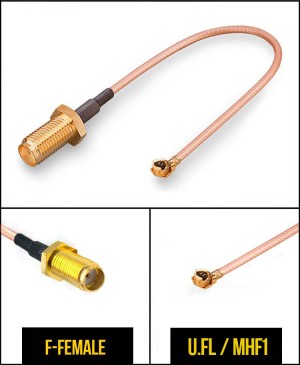 Комплект пигтейлов SMA-female - U.FL (IPEX), кабель RG178, 50 Ом, 15 см, 4 шт