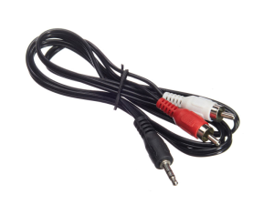 Шнур аудио-видео 2RCA-3.5мм стерео, литой, Netko, 1.2 метра