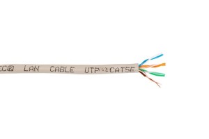 Кабель витая пара UTP, cat.5e, 4 пары (0,51 жила), медный проводник, внутренний, Eletec PROFI LINE, 90 метров