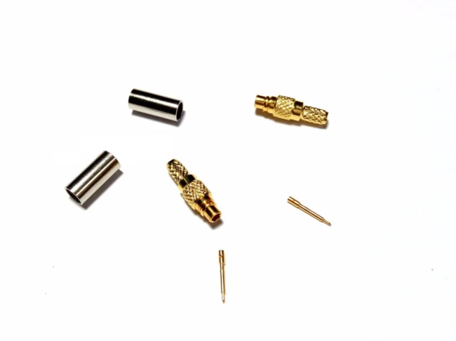 Разъем MMCX-male под кабель RG174, RG178, RG316, 50 Ом, обжимной под пайку, 20 шт.