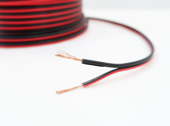 Кабель акустический 2x0.75мм2 (42x0.15мм), CCA, пластиковая катушка, черно-красный, Netko, 7 метров